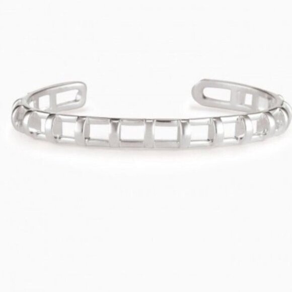 💜 Stella & Dot Cage Cuff Silver Brand New! - Picture 3 of 8